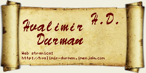 Hvalimir Durman vizit kartica